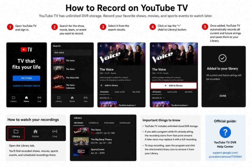 How to Record on YouTube TV