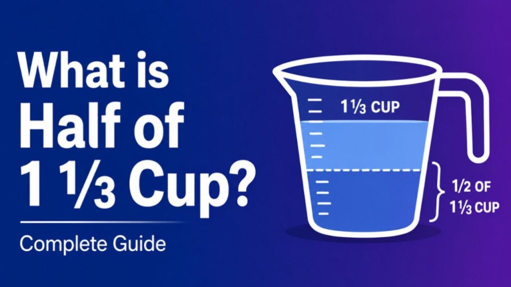 What is Half of 1 1/3 Cup